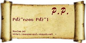 Pénzes Pál névjegykártya